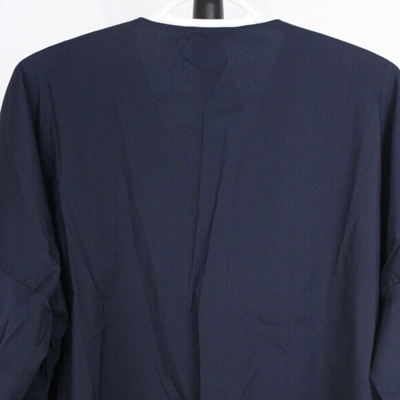 NWT Kit & Ace Stretch Shirting Navy V-Neck Button Down Blouse Oversized Size S - Picture 6 of 9